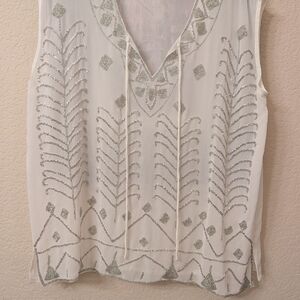 La Bellum Hillary Scott Beaded Sleeveless Top Size LARGE